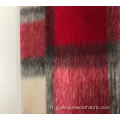 Vérifiez le motif de laine de laine mixte tissu tartan rouge